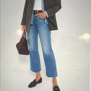 MOTHER Blue Cropped Ankle Jeans Relaxed Fit